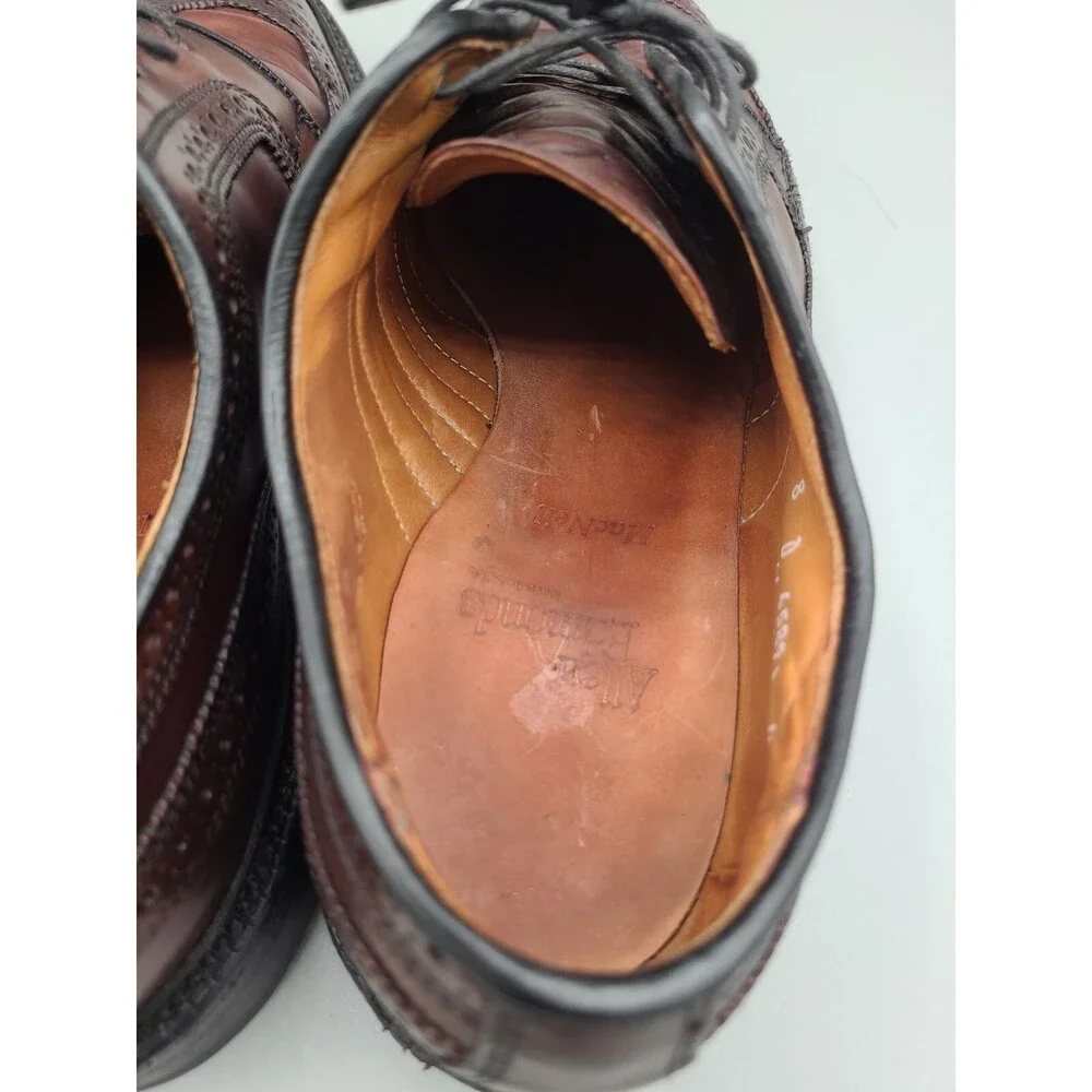 ALLEN EDMONDS 9097 MacNeil Burgundy Shell Cordovan Long Wing Oxford Shoes 8 D